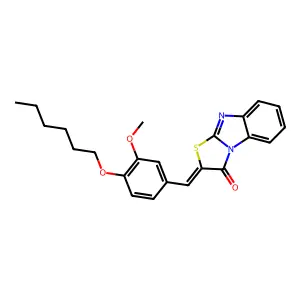 2-(4-(Hexyloxy)-3-methoxybenzylidene)(1,3)thiazolo(3,2-A)benzimidazol-3(2H)-one structure
