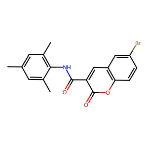 6-bromo-2-oxo-N-(2,4,6-trimethylphenyl)-2H-chromene-3-carboxamide structure