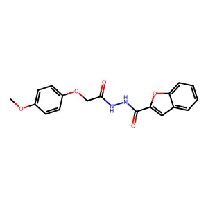 N'-[2-(4-methoxyphenoxy)acetyl]-1-benzofuran-2-carbohydrazide structure