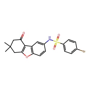 4-bromo-N-(7,7-dimethyl-9-oxo-6,8-dihydrodibenzofuran-2-yl)benzenesulfonamide structure