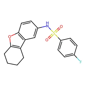 4-fluoro-N-(6,7,8,9-tetrahydrodibenzo[b,d]furan-2-yl)benzenesulfonamide structure