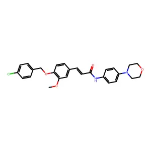 (2E)-3-{4-[(4-chlorobenzyl)oxy]-3-methoxyphenyl}-N-[4-(morpholin-4-yl)phenyl]prop-2-enamide structure