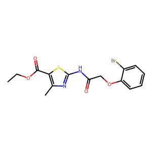 Ethyl 2-{[(2-bromophenoxy)acetyl]amino}-4-methyl-1,3-thiazole-5-carboxylate structure