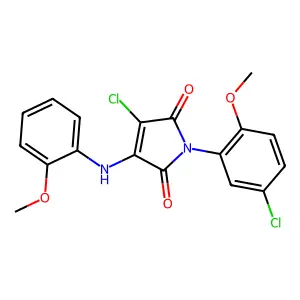 3-chloro-1-(5-chloro-2-methoxyphenyl)-4-(2-methoxyanilino)-1H-pyrrole-2,5-dione structure