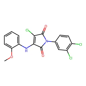 3-Chloro-1-(3,4-dichlorophenyl)-4-(2-methoxyanilino)pyrrole-2,5-dione structure