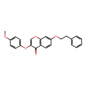 3-(4-methoxyphenoxy)-7-(2-phenylethoxy)-4H-chromen-4-one structure