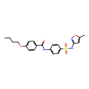 4-butoxy-N-(4-(N-(5-methylisoxazol-3-yl)sulfamoyl)phenyl)benzamide structure