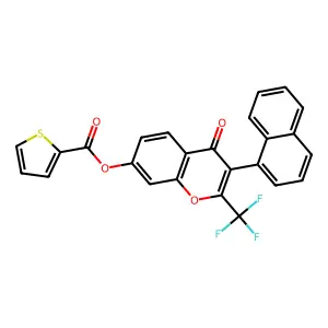 3-(naphthalen-1-yl)-4-oxo-2-(trifluoromethyl)-4H-chromen-7-yl thiophene-2-carboxylate structure