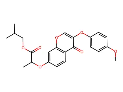 isobutyl 2-{[3-(4-methoxyphenoxy)-4-oxo-4H-chromen-7-yl]oxy}propanoate structure