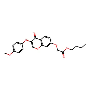 butyl {[3-(4-methoxyphenoxy)-4-oxo-4H-chromen-7-yl]oxy}acetate structure