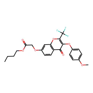 Butyl 2-[3-(4-methoxyphenoxy)-4-oxo-2-(trifluoromethyl)chromen-7-yloxy]acetate structure