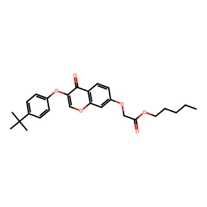 pentyl {[3-(4-tert-butylphenoxy)-4-oxo-4H-chromen-7-yl]oxy}acetate structure