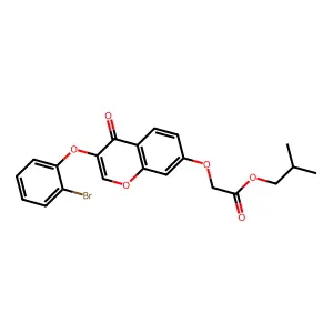 isobutyl 2-((3-(2-bromophenoxy)-4-oxo-4H-chromen-7-yl)oxy)acetate structure