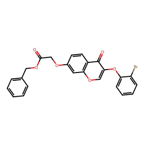 Phenylmethyl 2-[3-(2-bromophenoxy)-4-oxochromen-7-yloxy]acetate structure