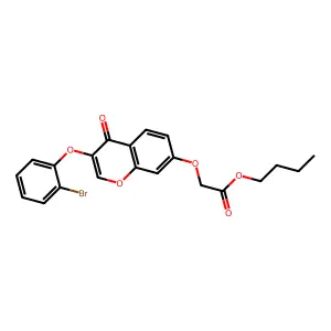 Butyl 2-[3-(2-bromophenoxy)-4-oxochromen-7-yloxy]acetate structure
