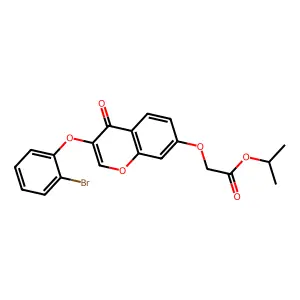 isopropyl 2-((3-(2-bromophenoxy)-4-oxo-4H-chromen-7-yl)oxy)acetate structure