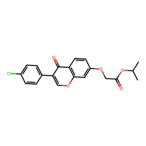 Methylethyl 2-[3-(4-chlorophenyl)-4-oxochromen-7-yloxy]acetate structure