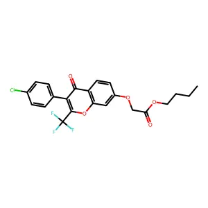 Butyl 2-[3-(4-chlorophenyl)-4-oxo-2-(trifluoromethyl)chromen-7-yloxy]acetate structure