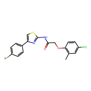 N-[4-(4-bromophenyl)-1,3-thiazol-2-yl]-2-(4-chloro-2-methylphenoxy)acetamide structure
