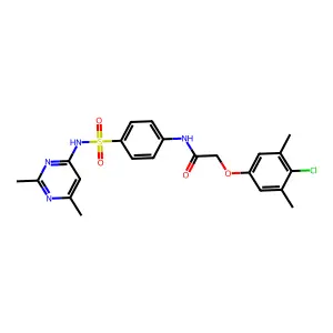 2-(4-chloro-3,5-dimethylphenoxy)-N-(4-{[(2,6-dimethylpyrimidin-4-yl)amino]sulfonyl}phenyl)acetamide structure
