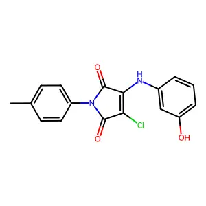 3-Chloro-4-(3-hydroxyanilino)-1-(4-methylphenyl)pyrrole-2,5-dione structure