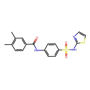 3,4-dimethyl-N-(4-(N-(thiazol-2-yl)sulfamoyl)phenyl)benzamide structure