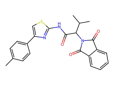 2-(1,3-dioxoisoindolin-2-yl)-3-methyl-N-(4-(p-tolyl)thiazol-2-yl)butanamide structure