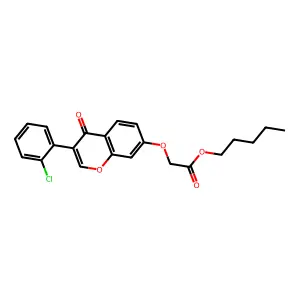 pentyl {[3-(2-chlorophenyl)-4-oxo-4H-chromen-7-yl]oxy}acetate structure