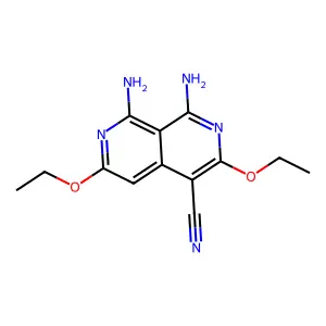 1,8-Diamino-3,6-diethoxy-2,7-naphthyridine-4-carbonitrile structure
