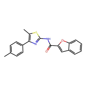N-[5-methyl-4-(4-methylphenyl)-1,3-thiazol-2-yl]-1-benzofuran-2-carboxamide structure