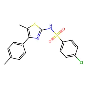 4-chloro-N-(5-methyl-4-(p-tolyl)thiazol-2-yl)benzenesulfonamide structure