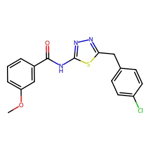 N-[5-(4-chlorobenzyl)-1,3,4-thiadiazol-2-yl]-3-methoxybenzamide structure