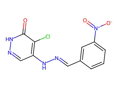 5-chloro-4-[(2Z)-2-[(3-nitrophenyl)methylidene]hydrazinyl]-1H-pyridazin-6-one structure