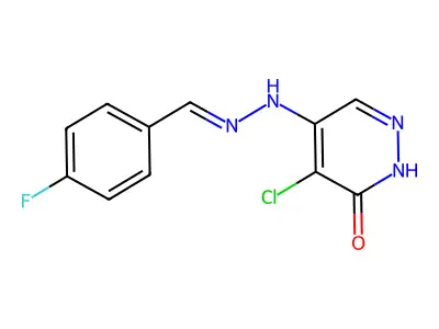 5-chloro-4-[(2Z)-2-[(4-fluorophenyl)methylidene]hydrazinyl]-1H-pyridazin-6-one structure