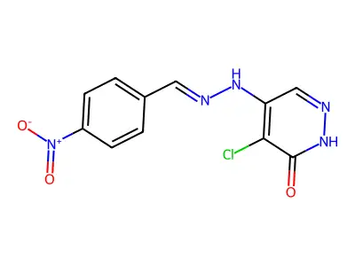 4-chloro-5-[(2E)-2-(4-nitrobenzylidene)hydrazinyl]pyridazin-3-ol structure