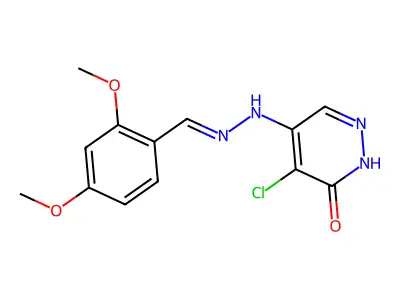 5-chloro-4-[(2Z)-2-[(2,4-dimethoxyphenyl)methylidene]hydrazinyl]-1H-pyridazin-6-one structure