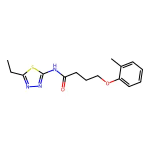 N-(5-ethyl-1,3,4-thiadiazol-2-yl)-4-(2-methylphenoxy)butanamide structure