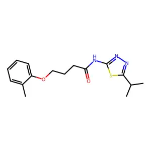 N-(5-Isopropyl-[1,3,4]thiadiazol-2-yl)-4-o-tolyloxy-butyramide structure