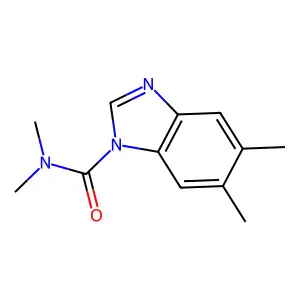 N,N,5,6-tetramethyl-1H-1,3-benzodiazole-1-carboxamide structure