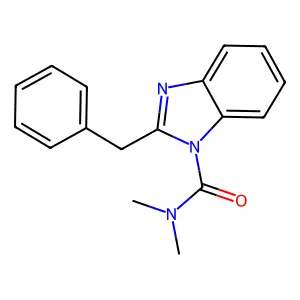 2-benzyl-N,N-dimethylbenzimidazole-1-carboxamide structure