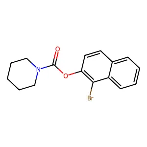 1-Bromonaphthalen-2-yl piperidine-1-carboxylate structure