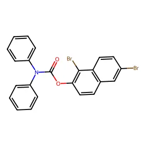 (1,6-dibromo(2-naphthyloxy))-N,N-dibenzamide structure