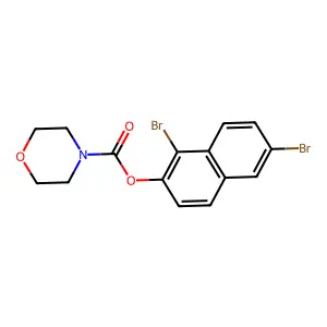1,6-Dibromo-2-naphthyl morpholine-4-carboxylate structure