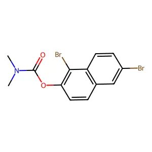 1,6-dibromonaphthalen-2-yl N,N-dimethylcarbamate structure