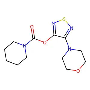 4-Morpholino-1,2,5-thiadiazol-3-yl piperidine-1-carboxylate structure