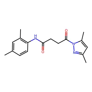 N-(2,4-dimethylphenyl)-4-(3,5-dimethyl-1H-pyrazol-1-yl)-4-oxobutanamide structure