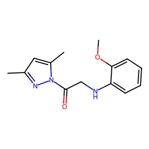 N-[2-(3,5-dimethyl-1H-pyrazol-1-yl)-2-oxoethyl]-2-methoxyaniline structure
