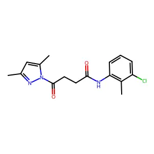 N-(3-chloro-2-methylphenyl)-4-(3,5-dimethyl-1H-pyrazol-1-yl)-4-oxobutanamide structure