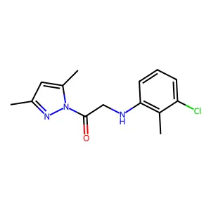 (3-chloro-2-methylphenyl)[2-(3,5-dimethyl-1H-pyrazol-1-yl)-2-oxoethyl]amine structure