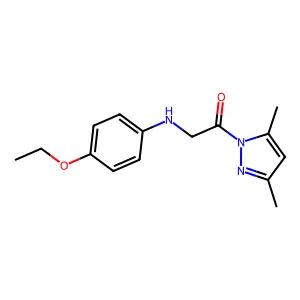1-(3,5-Dimethylpyrazol-1-yl)-2-(4-ethoxyanilino)ethanone structure